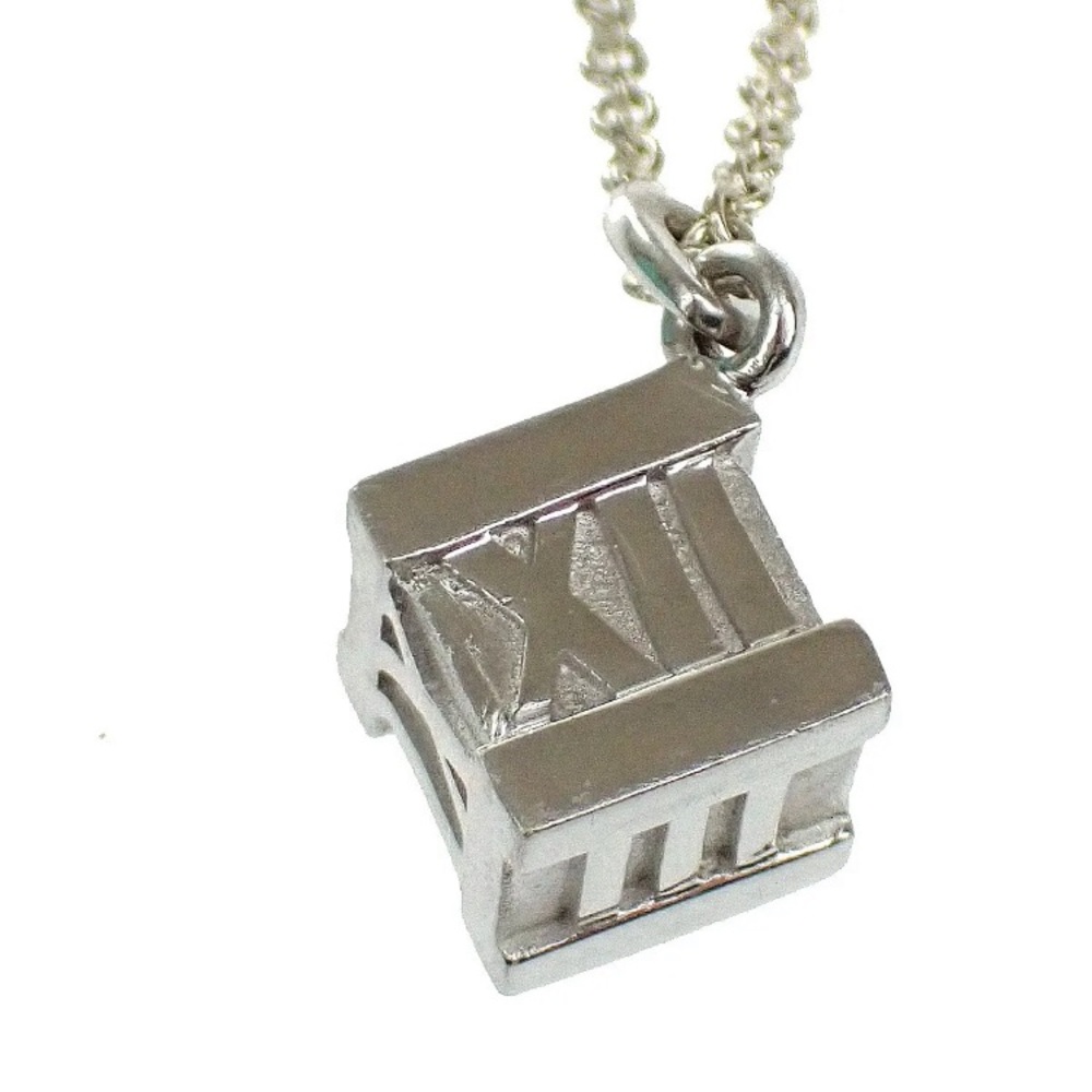 Authentic Vintage Tiffany & Co. Atlas Cube Chain Necklace Pendant - Picture 2 of 9